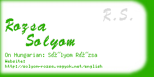 rozsa solyom business card